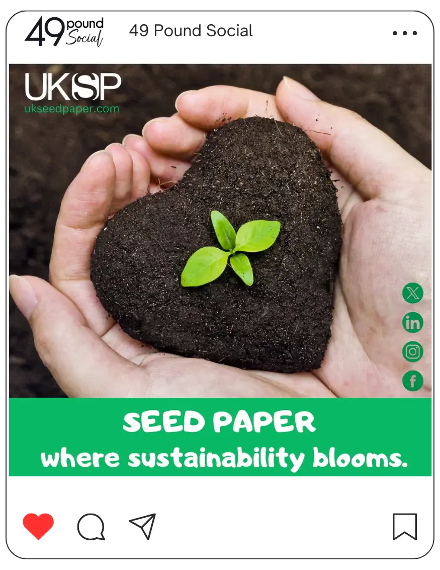 Image of UKSP seed paper, a sustainable and eco-friendly alternative for planting and growing seeds.